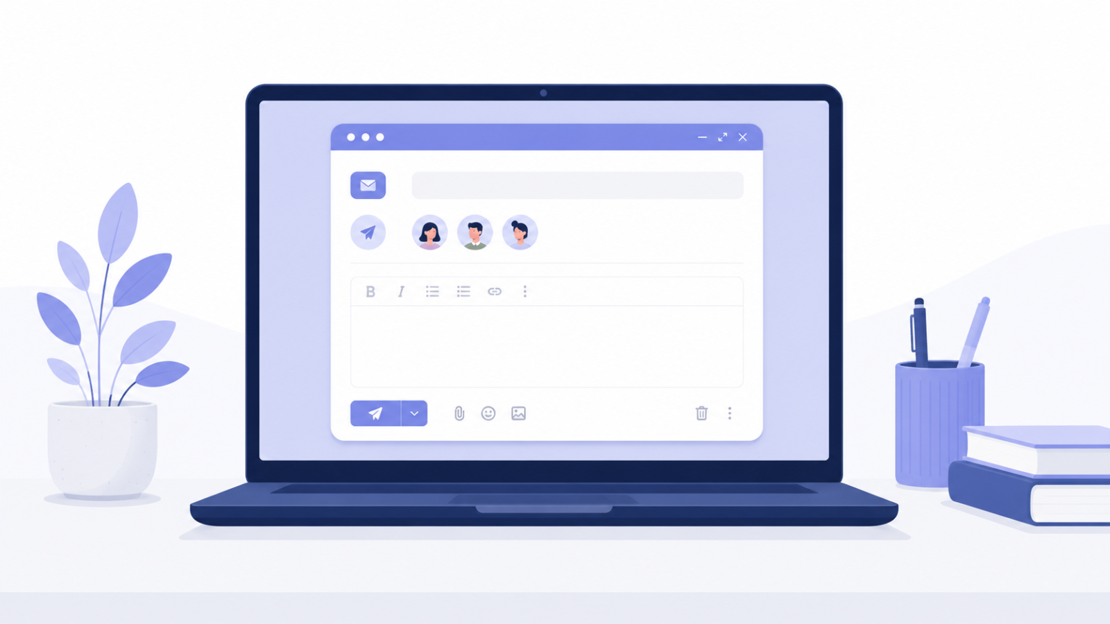 Email compose window showing multiple recipients