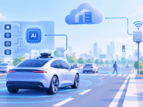 Autonomous vehicle using edge computing with onboard AI, sensors, roadside infrastructure, and cloud connectivity