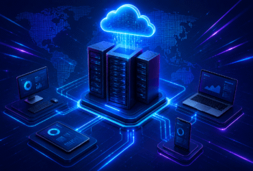 Server-based computing with centralized servers connected to multiple devices