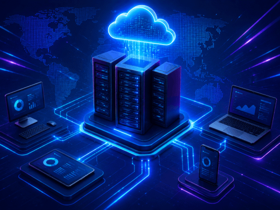 Server-based computing with centralized servers connected to multiple devices