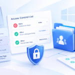 Illustration of a permission list with allow and deny entries representing an access control entry structure