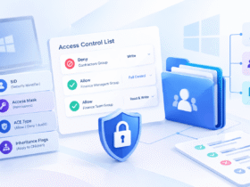 Illustration of a permission list with allow and deny entries representing an access control entry structure
